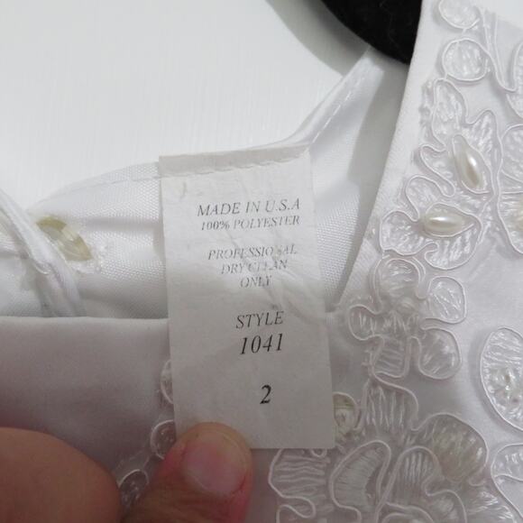 Kids Size 2 White Baptism Christening Dress Virgen De Guadalupe Embroidery - Picture 9 of 9